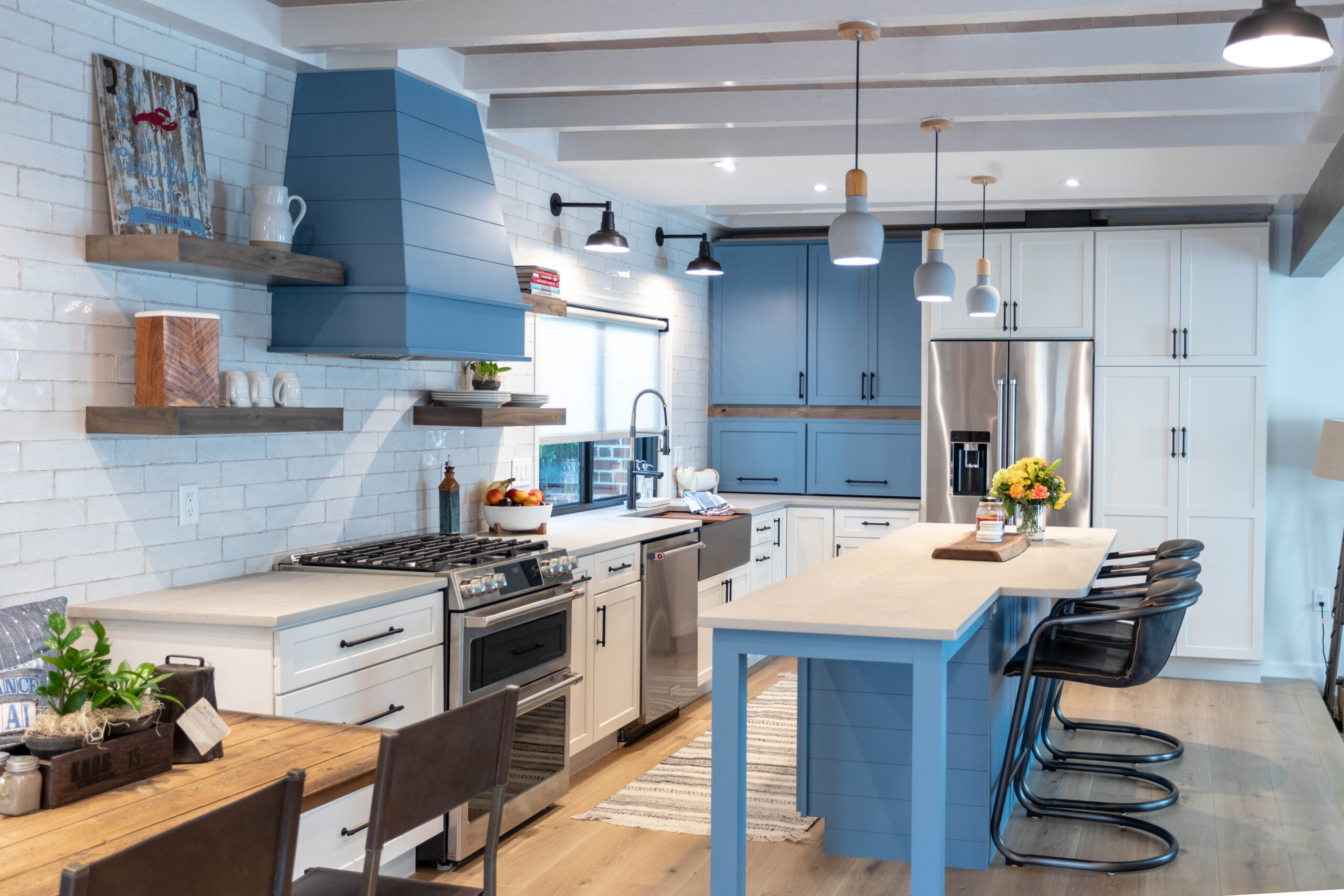 Blue Cabinetry in Occoquan Kitchen