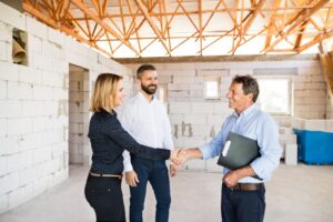 Clients meeting with Home Remodeling Contractor